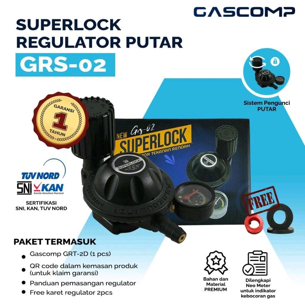 Regulator Putar Superlock Grs 02 Regulator Kompor Gas Tekanan Rendah Grs02 Kepala Kompor Gas Putar G