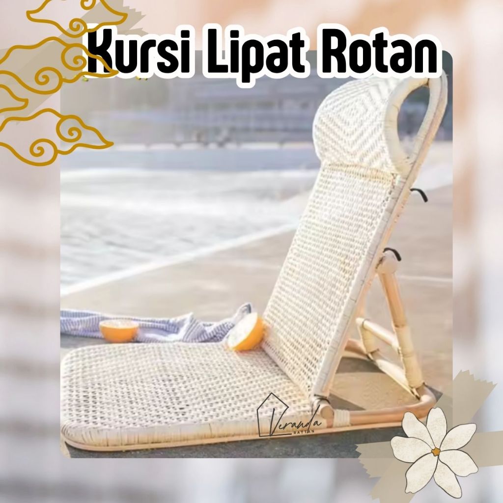 Kursi Lipat Rotan Alami / Kusi Lipat Lesehan Rotan / Kursi santai