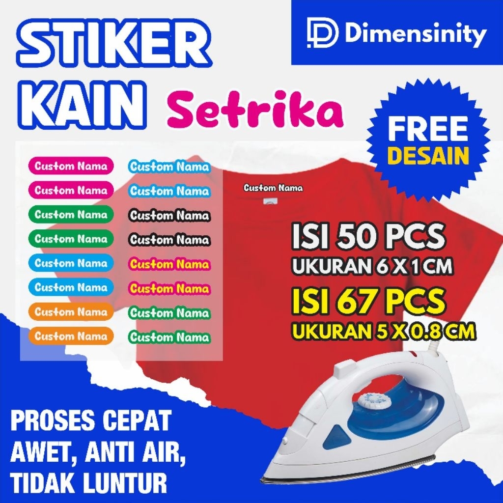 

Stiker Kain Setrika Label Kaos Custom