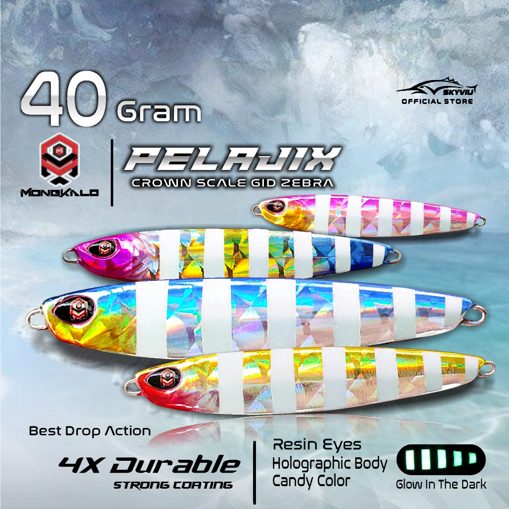 Metal Jig 40 Gram Micro Jig 40 Gram Mongkalo Pelajix GID ZEBRA Umpan Lures Sisik Besar Mikro Jig