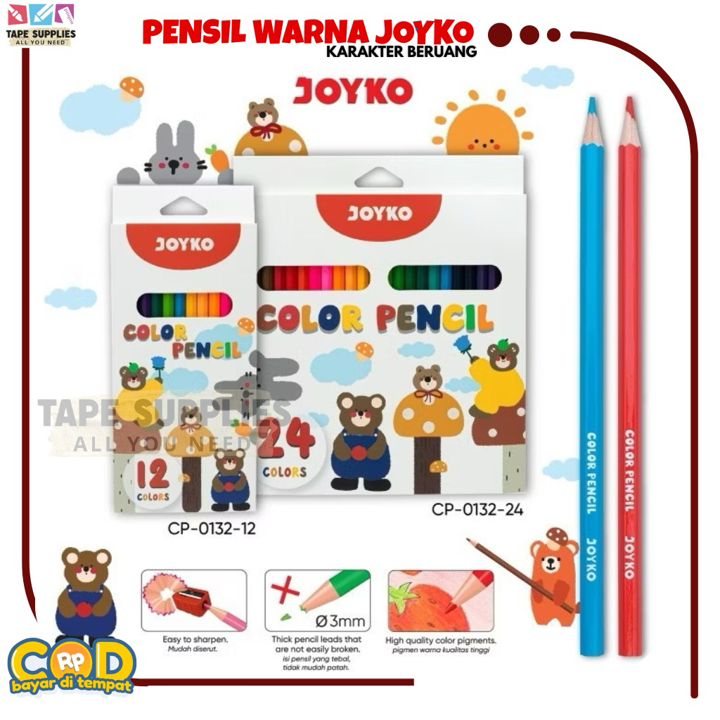 

Pensil Warna COLOR PENCIL CP-0132 JOYKO Karakter Beruang