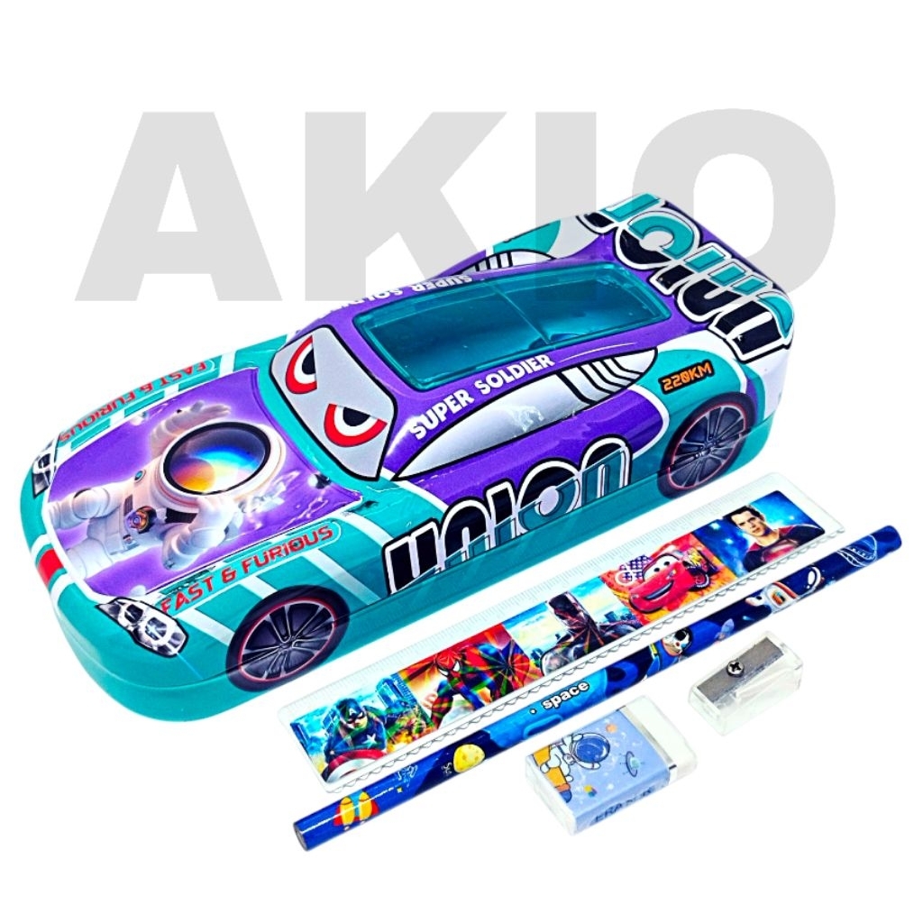 

Tempat Pensil Anak Mobil Besar Set Alat Tulis 2 Tingkat Karakter ASTRONOT SPACE TC Kaleng Besi B-980