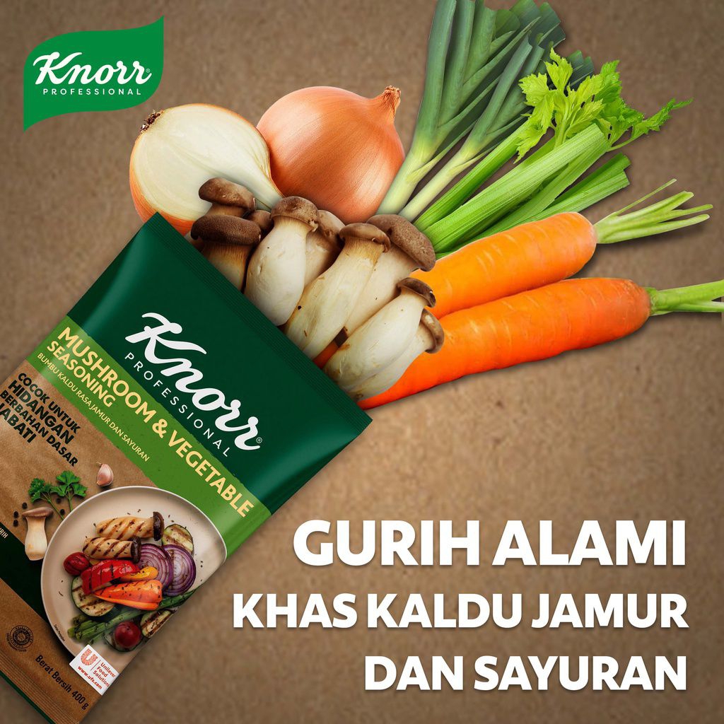 

Knorr Mushroom & Vegettable Seasoning Powder 400 G, Knorr Bumbu kaldu Jamur