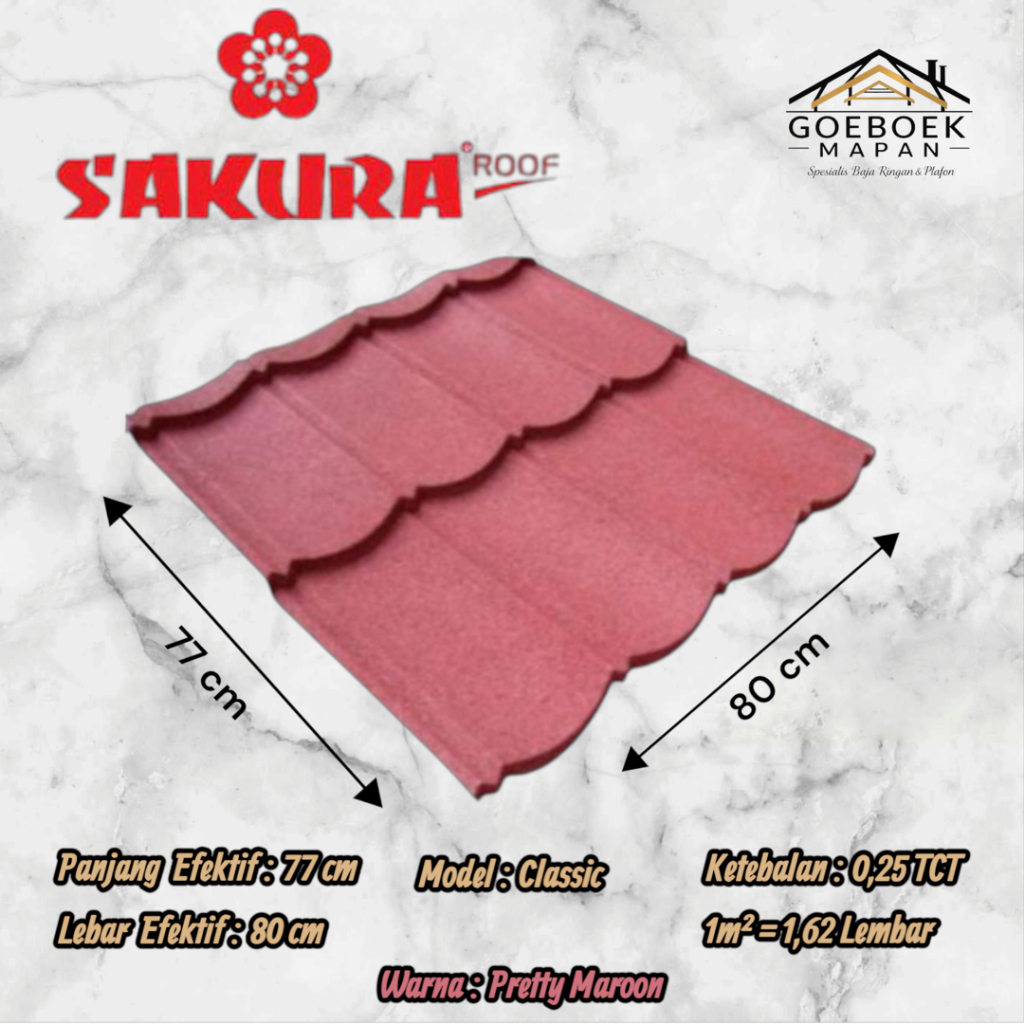 Genteng Metal Pasir Sakura Roof 0,25 SNI
