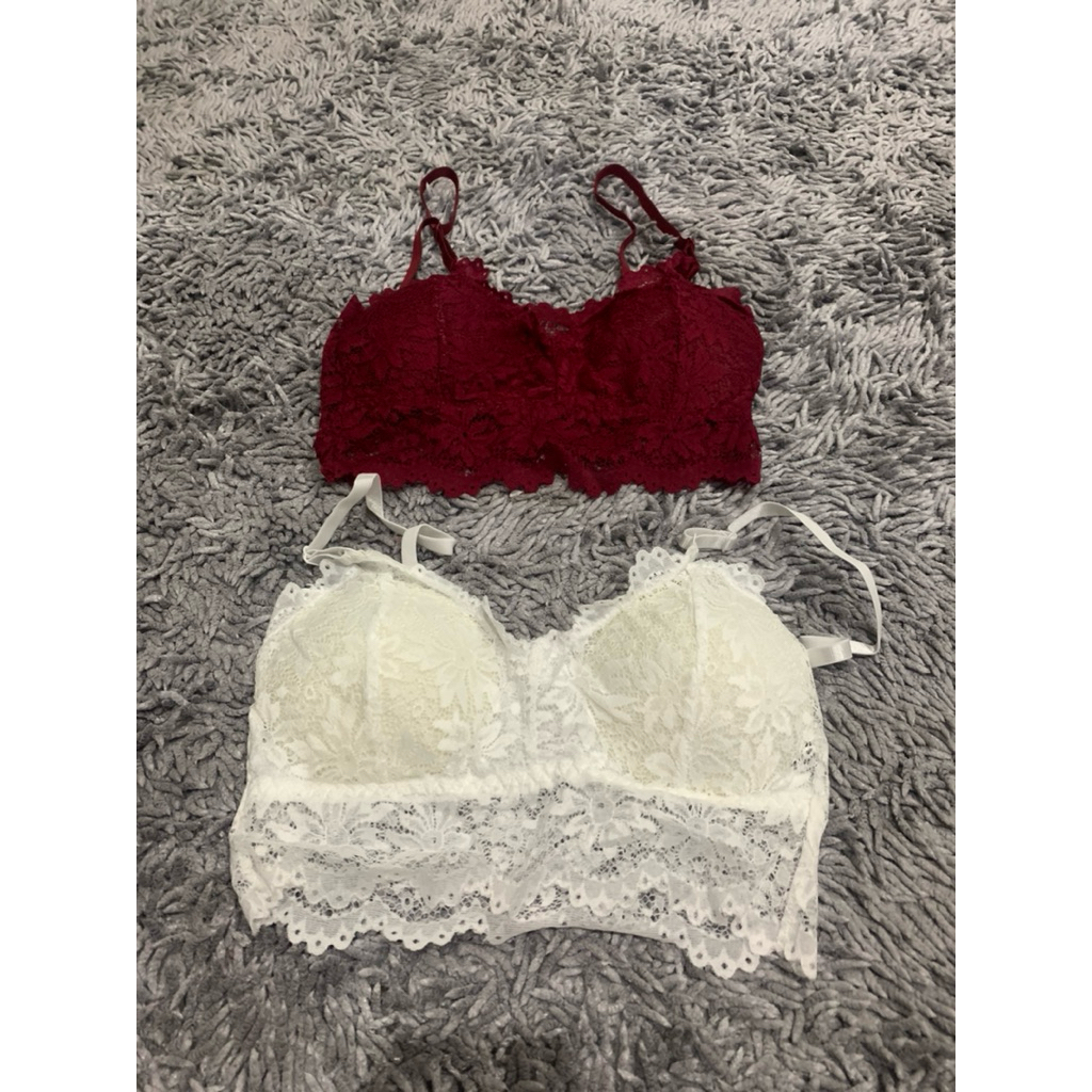BH bralette wanita (set 2 pcs) NEW ex KONTEN | bra BH bralette wanita motif bunga renda lace sport b