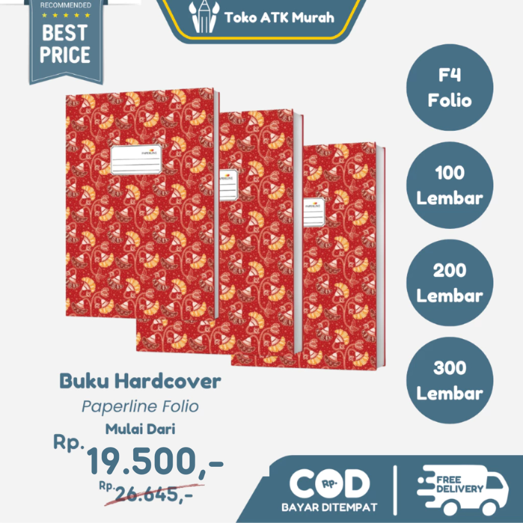 

Buku Tulis Folio 100 Lembar Hardcover Paperline - Buku Agenda