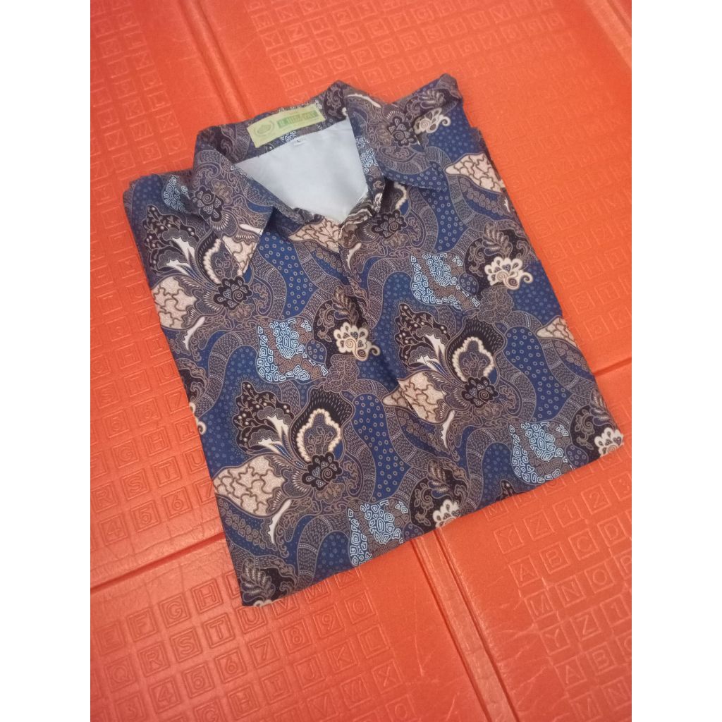 Batik Pria Lengan Pendek Warna Biru