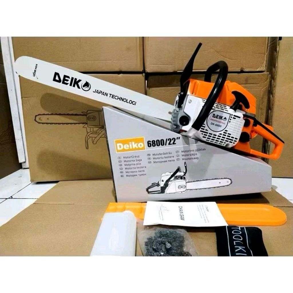 TERMURAH CHAINSAW DEIKO BAR 22 INCH 6800 ORIGINAL SENSO GERGAJI KAYU