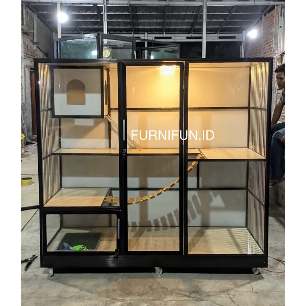 Kandang kucing Premium Jumbo / Kandang Kucing Aluminium / Cat Aquarium