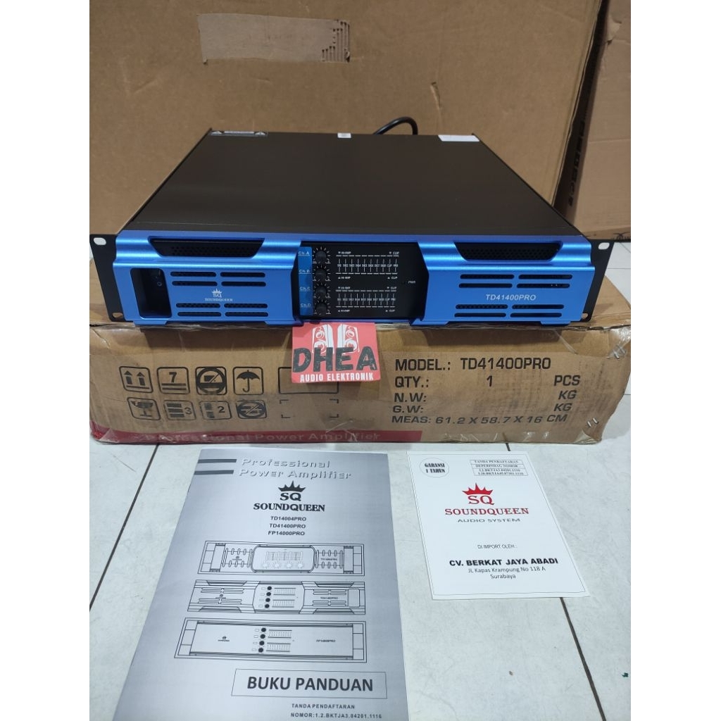 POWER AMPLIFIER SOUNDQUEEN TD41400PRO 4 X 1400 WATT 4channel original TD-41400pro class H kipas 4 Pa