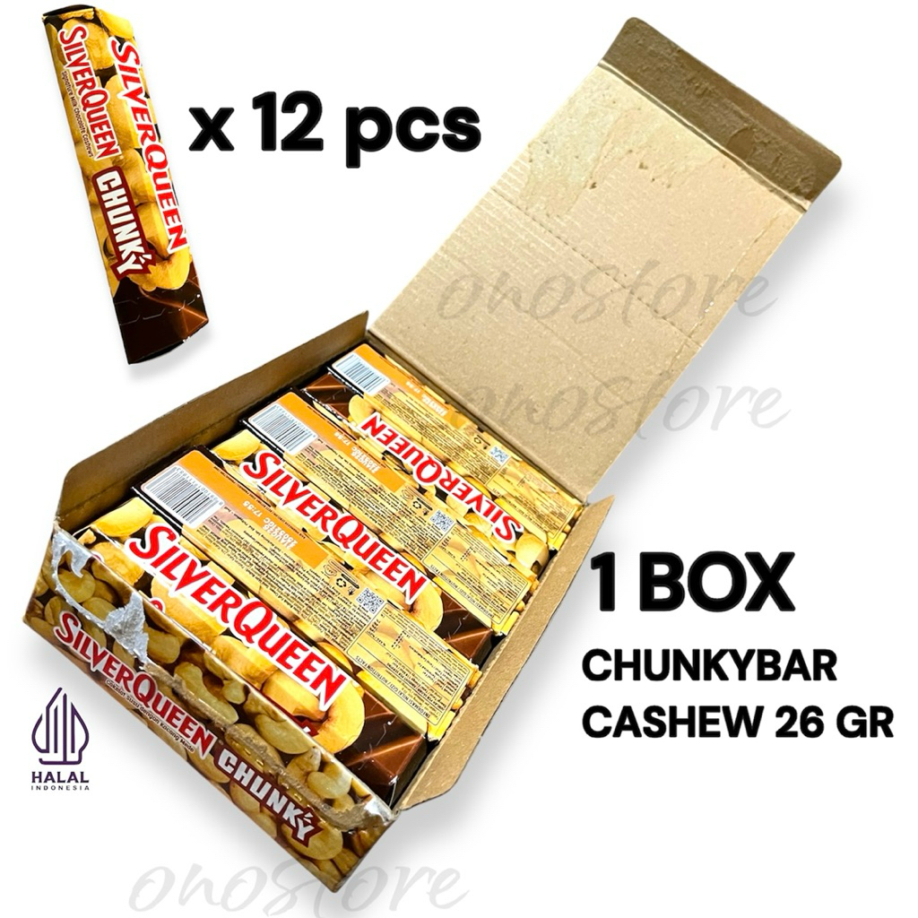 

Silverqueen Chunky Bar Cashew 26 gram 1 box (12 pcs)