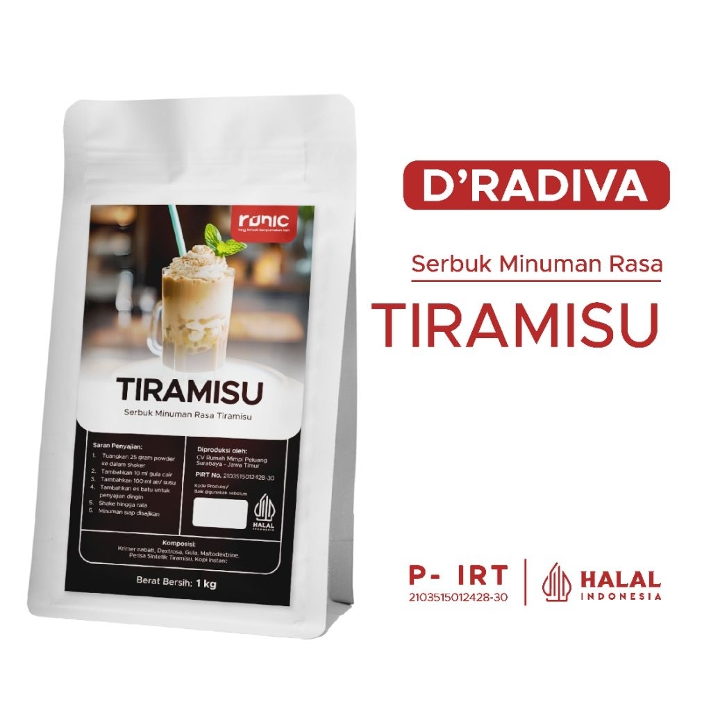 

Bubuk Minuman Premium Tiramisu RUNIC 1kg