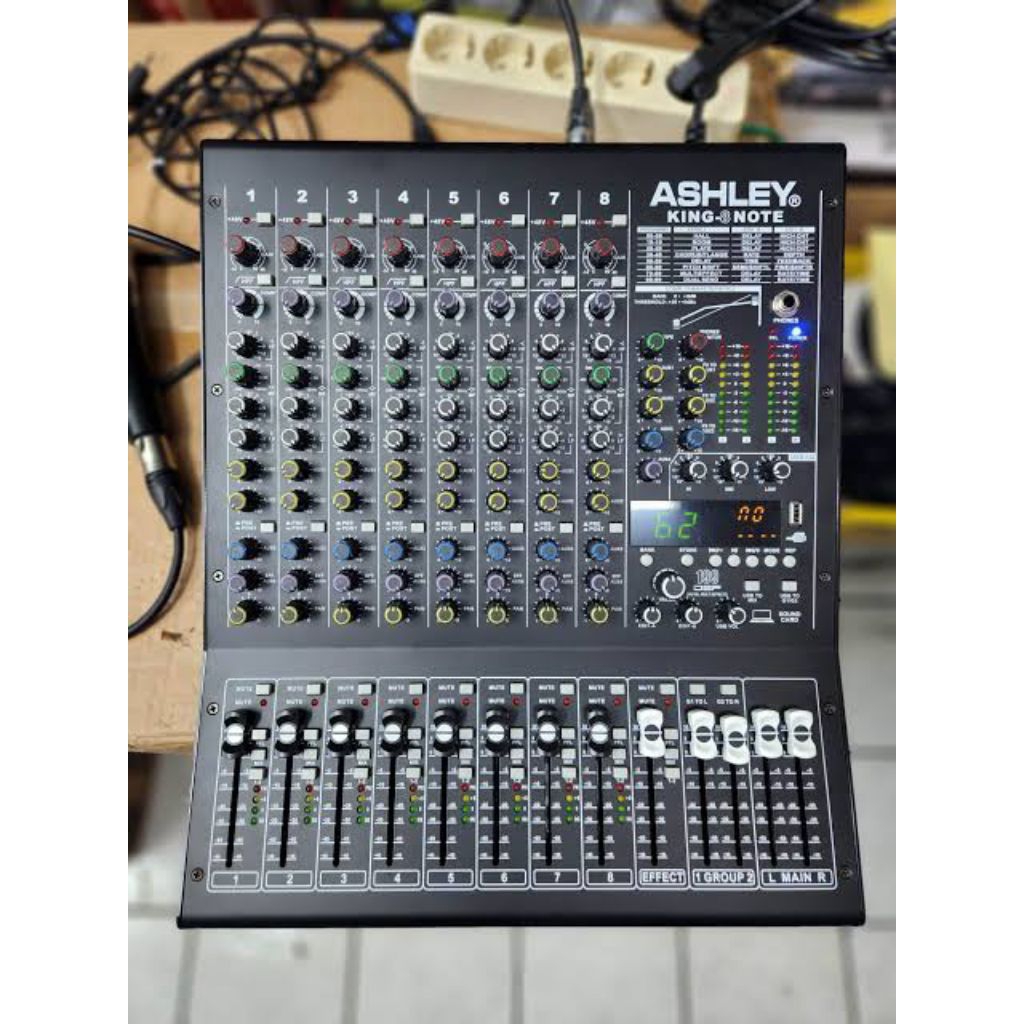 Mixer Ashley King-8 Note Terbaru 8 Channel mono/ mic line/ insert