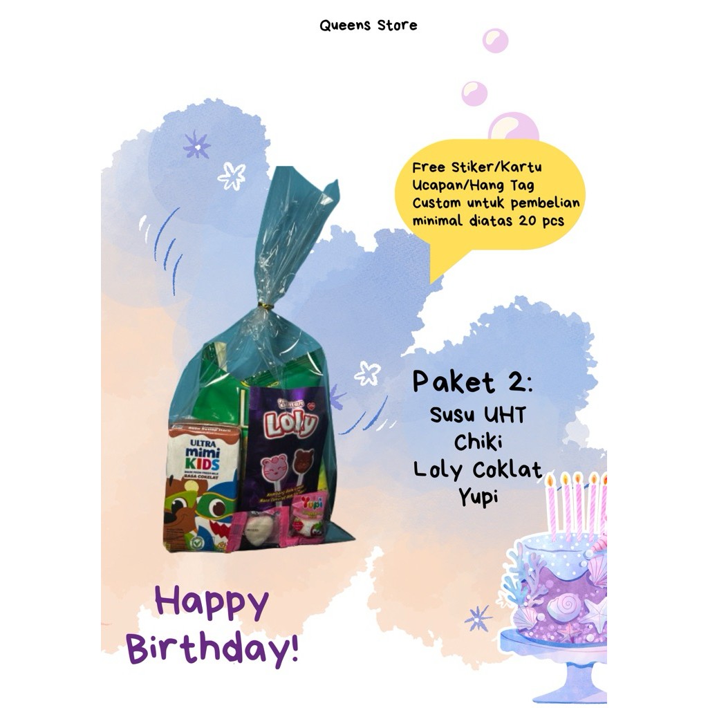 

Paket/Hampers/Bingkisan Snack Ulang Tahun Anak Murah Ukuran Sedang