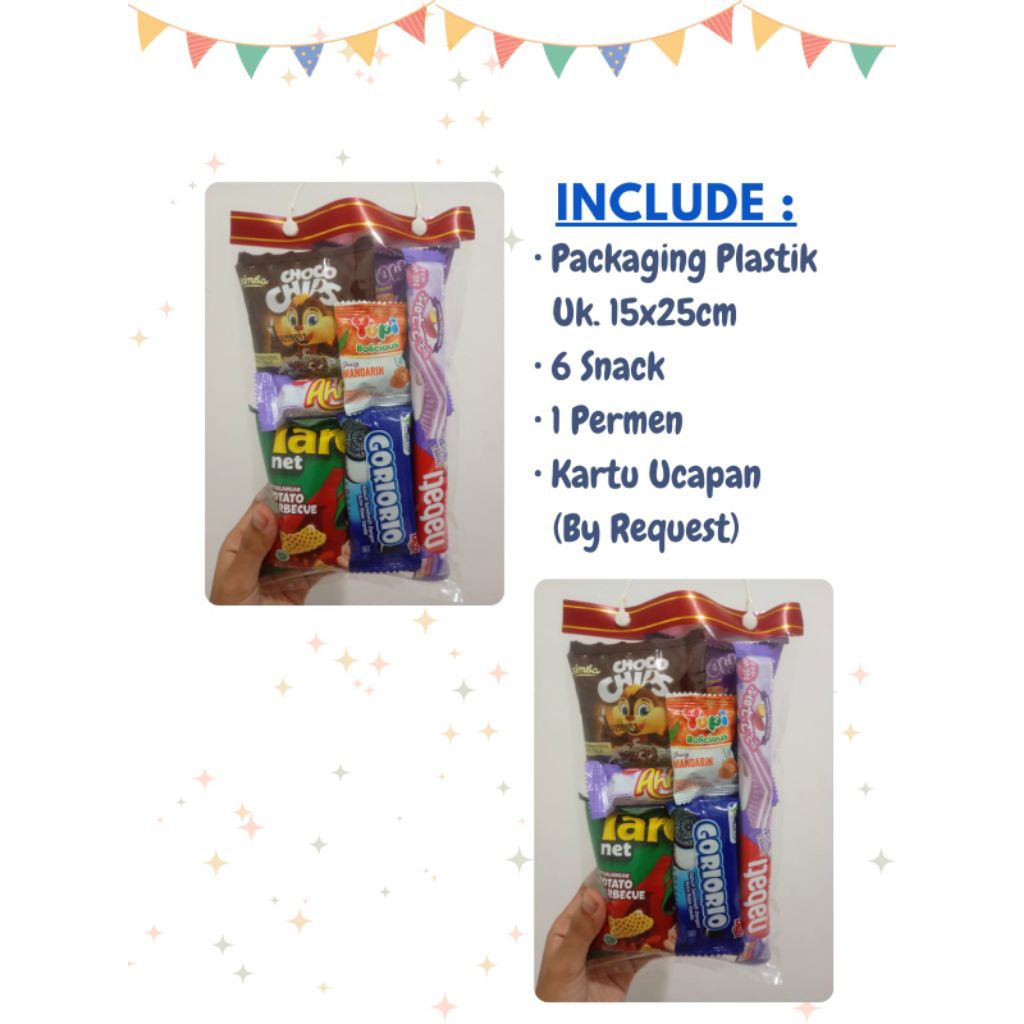 

BINGKISAN SNACK ULANG TAHUN ANAK/SNACK ULTAH ANAK/PAKET ULTAH/SOUVENIR ULTAH/KHITAN/ SUNAT/NATAL/LEBARAN/KEMERDEKAAN - PAKET HEMAT 13