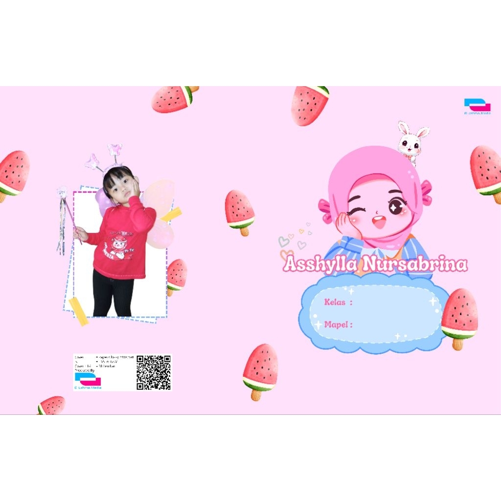 

BUKU TULIS CUSTOM NAMA + FOTO Karakter Straubery