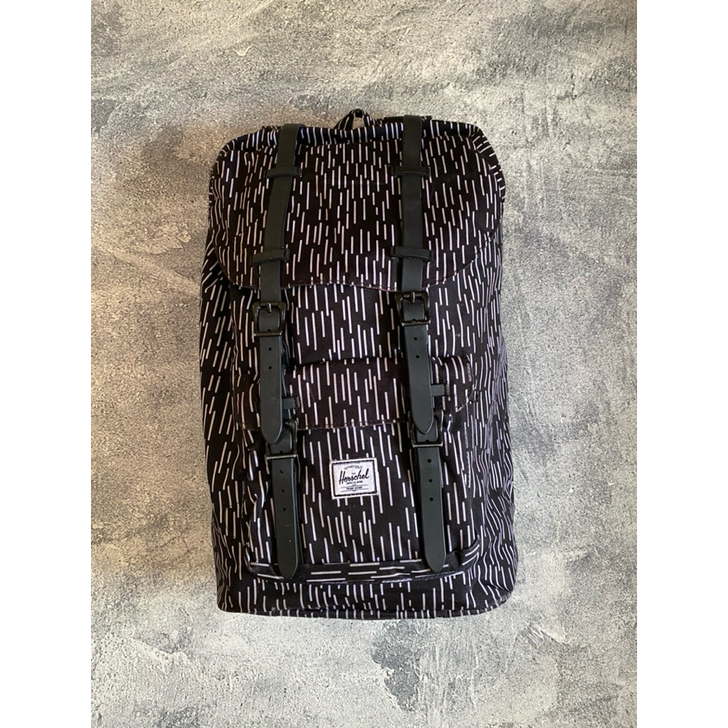 backpack ransel herschel rain camo black and white original