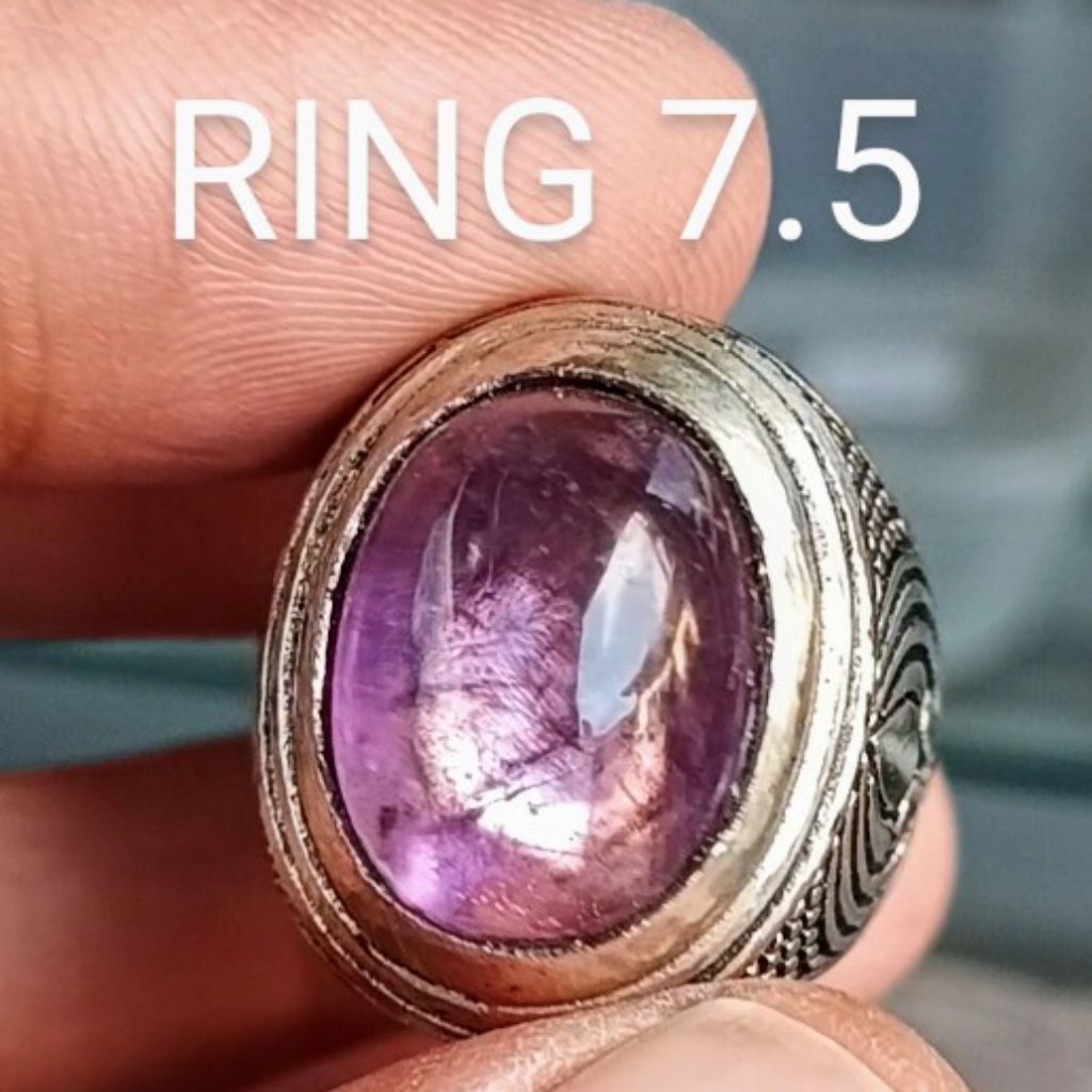 NATURAL AMETHYS KECUBUNG ASLI ALAM BERSERAT  NATURAL BATU PERMATA NATURAL BATU CINCIN PERMATA CINCIN