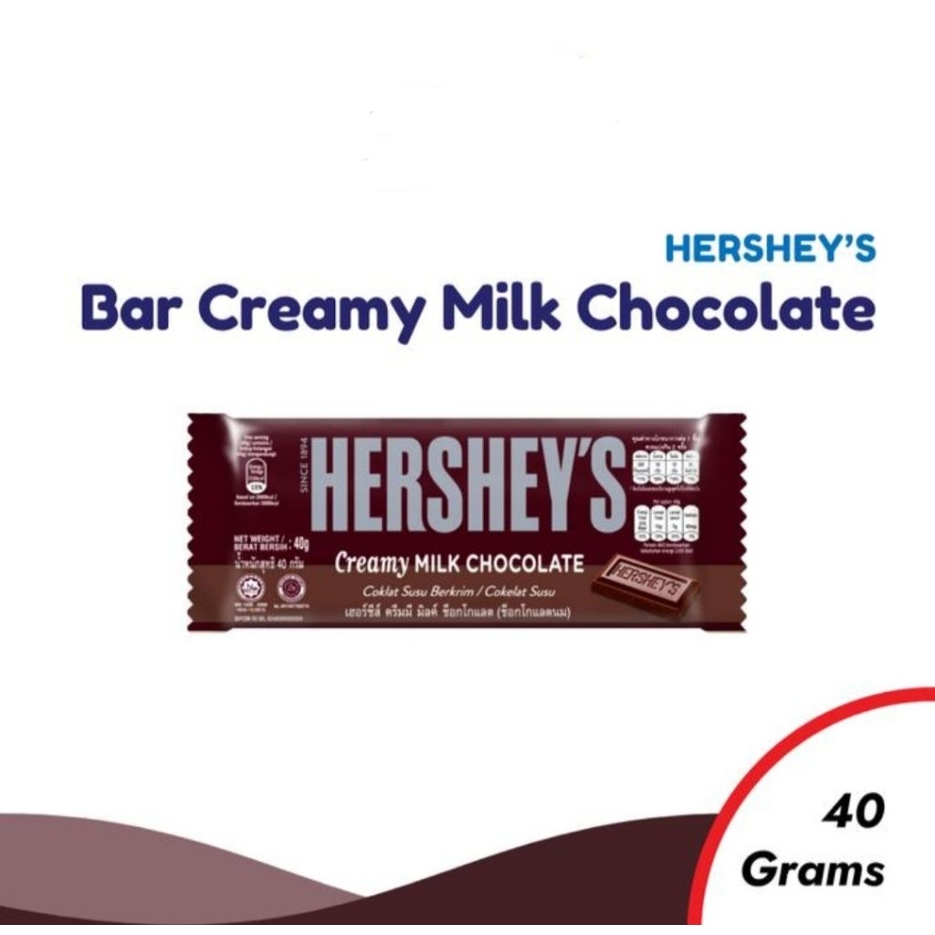 

[Buy 1 Get 1 ] Hershey's Bar Creamy Milk Chocolate (2 x 40 Gr)