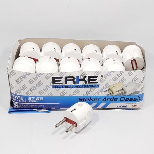 ERKE Steker arde eteker bulat putih 100% original
