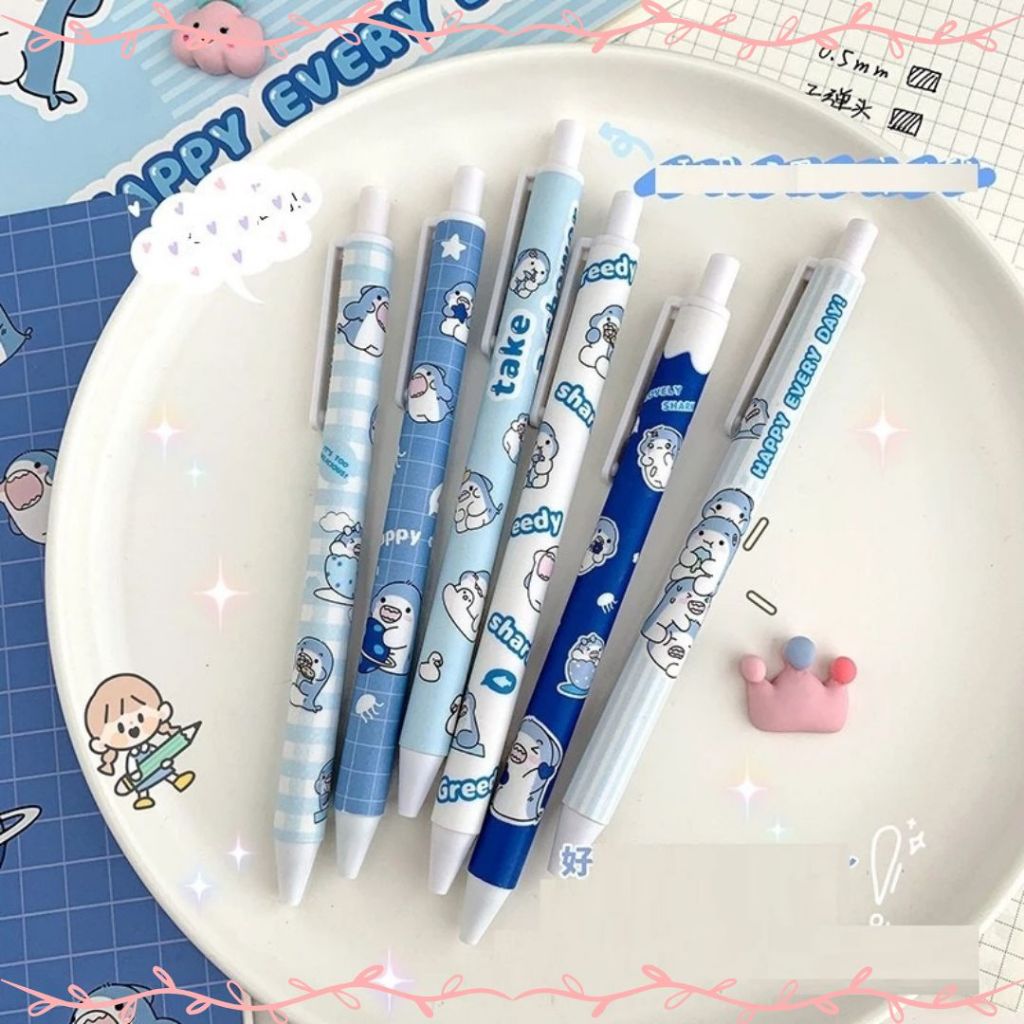 

Pena Cetekan Karakter Motif Hiu Pulpen Warna Biru Tinta Hitam Alat Tulis Sekolah Kantor Pen Bolpoint Stationary
