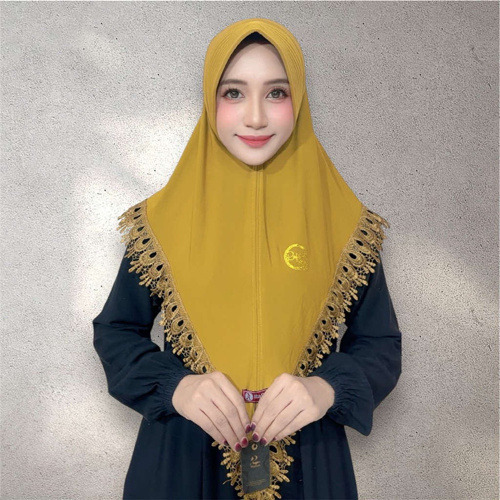 Jilbab instan Divya renda cantik by rafilah hijab wanita muslim