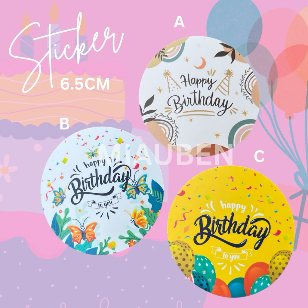 

(Isi 10) sticker ultah stiker ulang tahun stiker cake