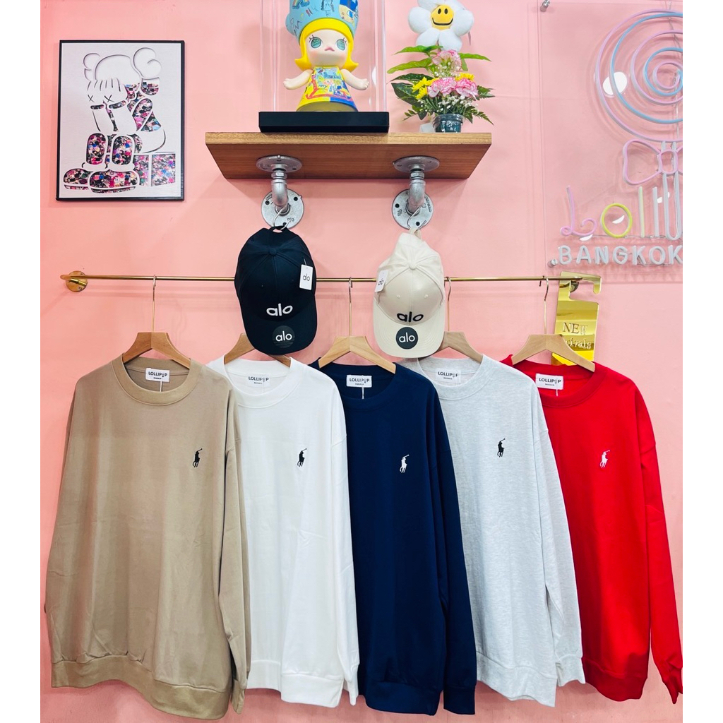 TERMURAH BAJU BANGKOK KAOS IMPORT SWEATER POLO LENGAN TANGAN PANJANG BAHAN KATUN BRAND LOLLIPOP / LO