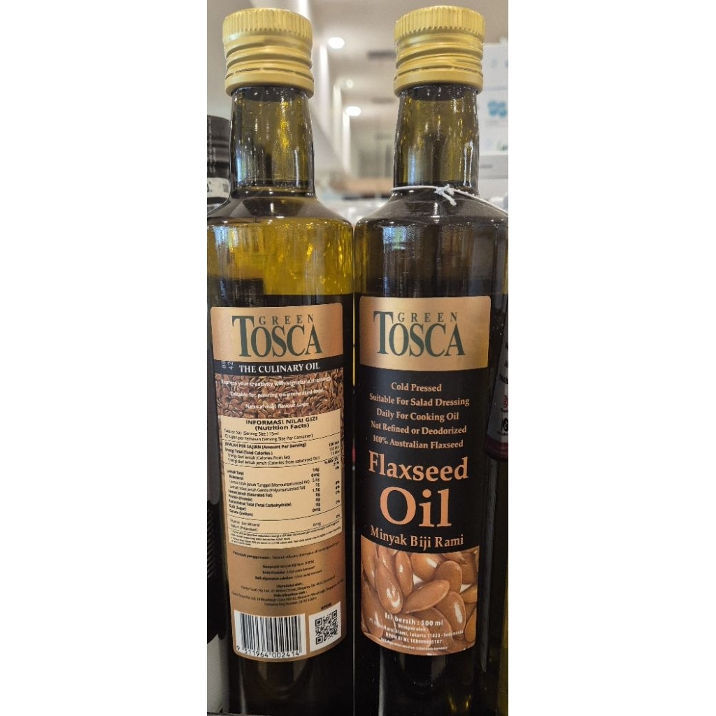 

Minyak Biji Rami Dengan Tekanan Dingin GREEN TOSCA Flaxseed Oil With 100% Cold Pressed 500ml - RM.
