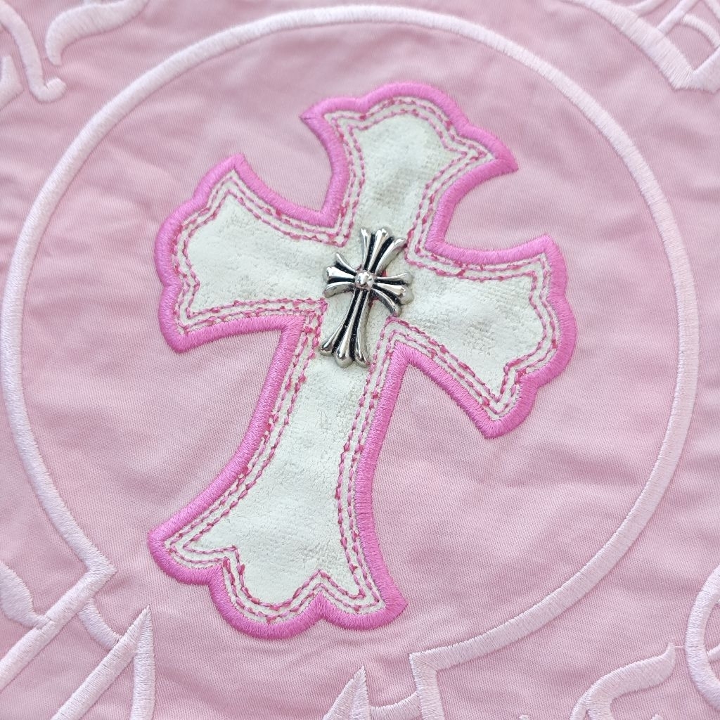 CHROMEHEARTS Pink Shirts Double Logo Steel Button Logo