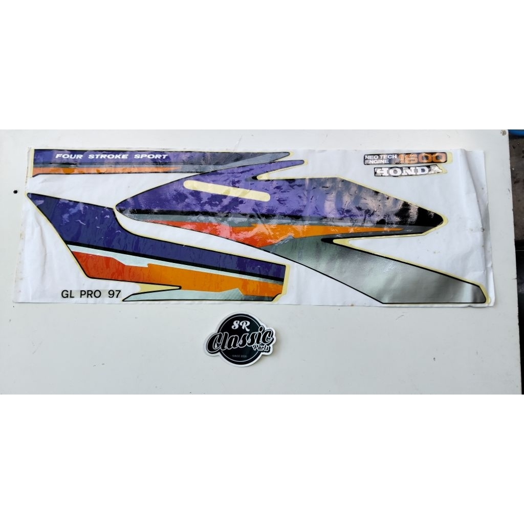striping sticker motor lis Honda gl pro neotech 1600 1997 detail original