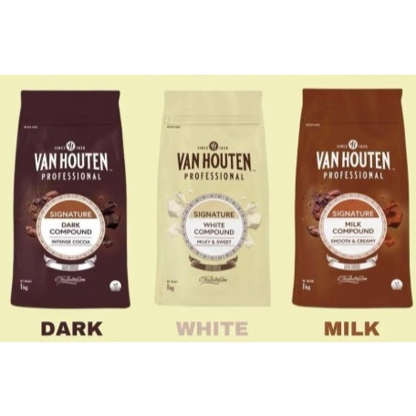 

Van Houten Coin Compound Kemasan 1kg - White / Dark / Milk Chocolate Coklat Koin - sameday / instant only - varian