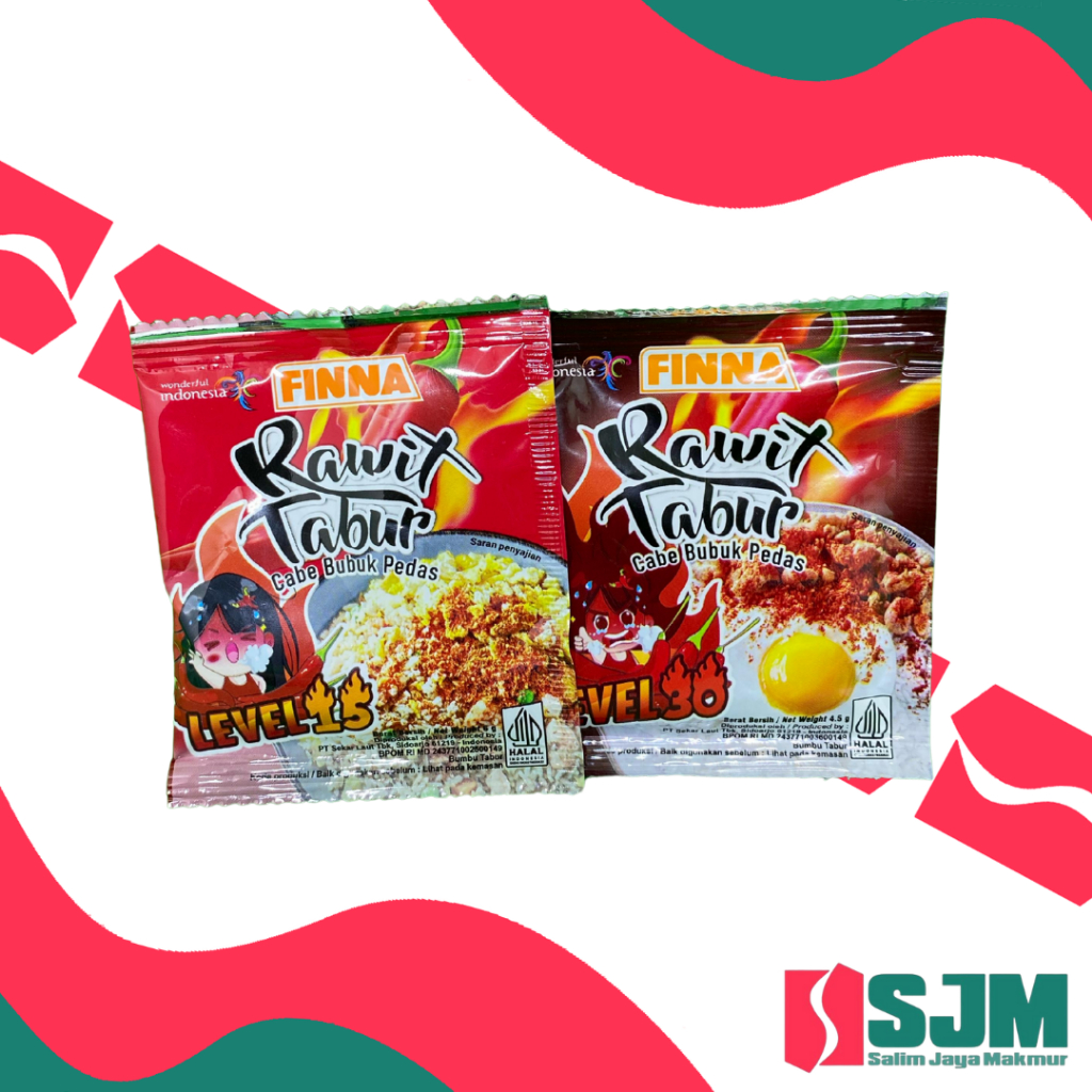 

Finna Rawit Tabur Level 15 6Gr & Level 30 4,5Gr - Bubuk Cabai Super Pedas