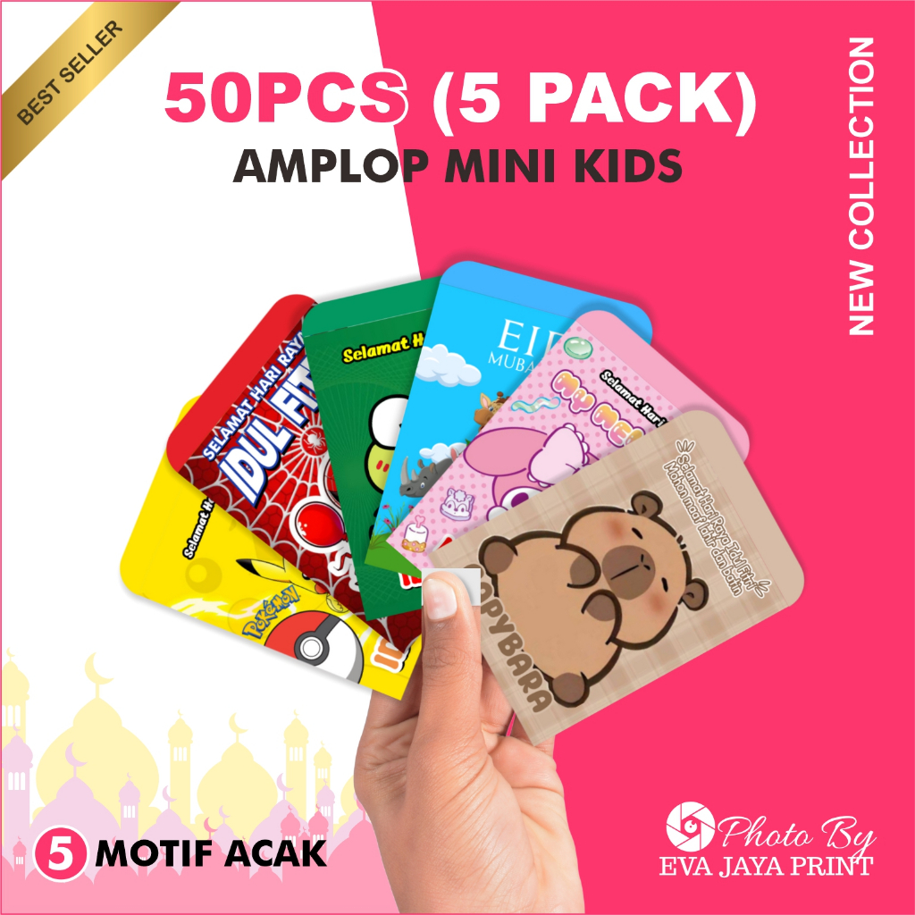 

50 PCS AMPLOP LEBARAN MINI GLOSSY [5 PACK]
