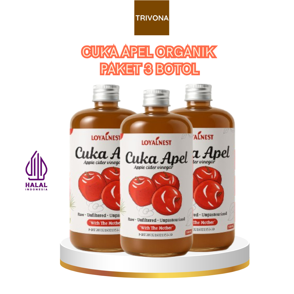 

3 Botol Cuka Apel With Mother Organik Original Untuk Kesehatan