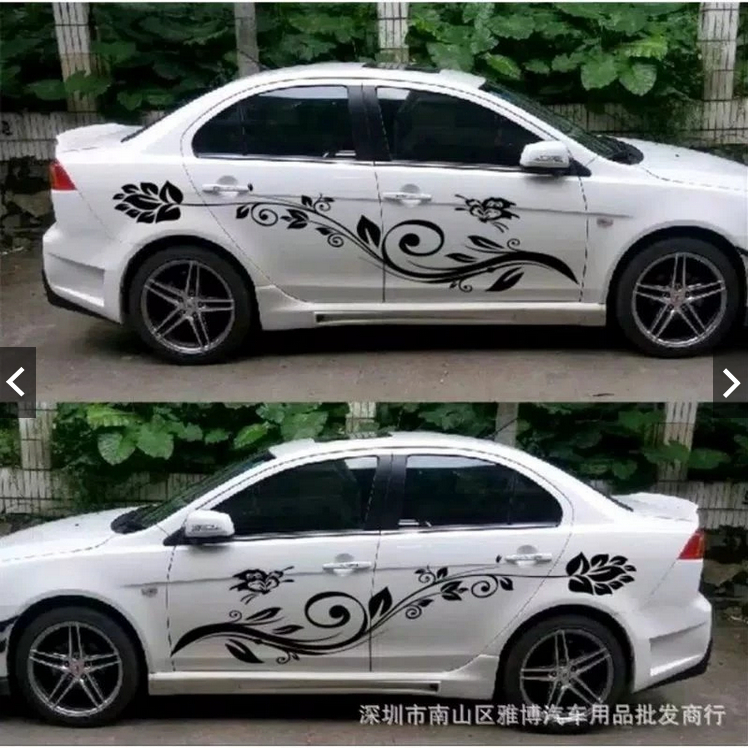 Sticker cutting mobil Vios sedan mobil lain bisa motif bunga elegant