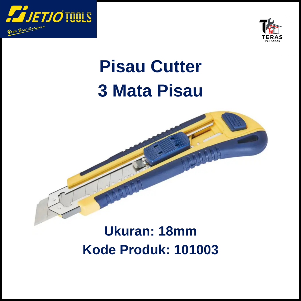 

Pisau Cutter 3 Mata Pisau (3 Blades Auto-Load Utility Knife) - JETJO Tools / Lakoni Pro
