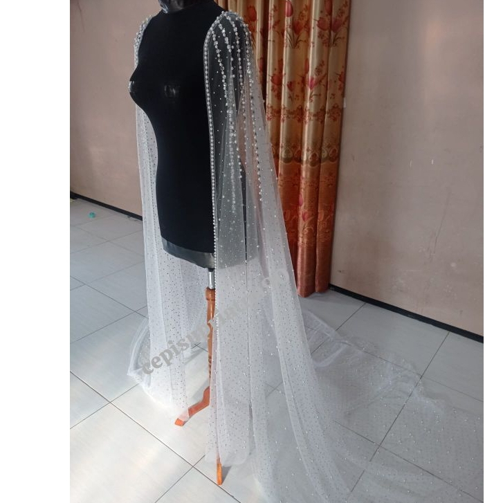 Jubah gaun tile swarosqi kombinasi mutiara
