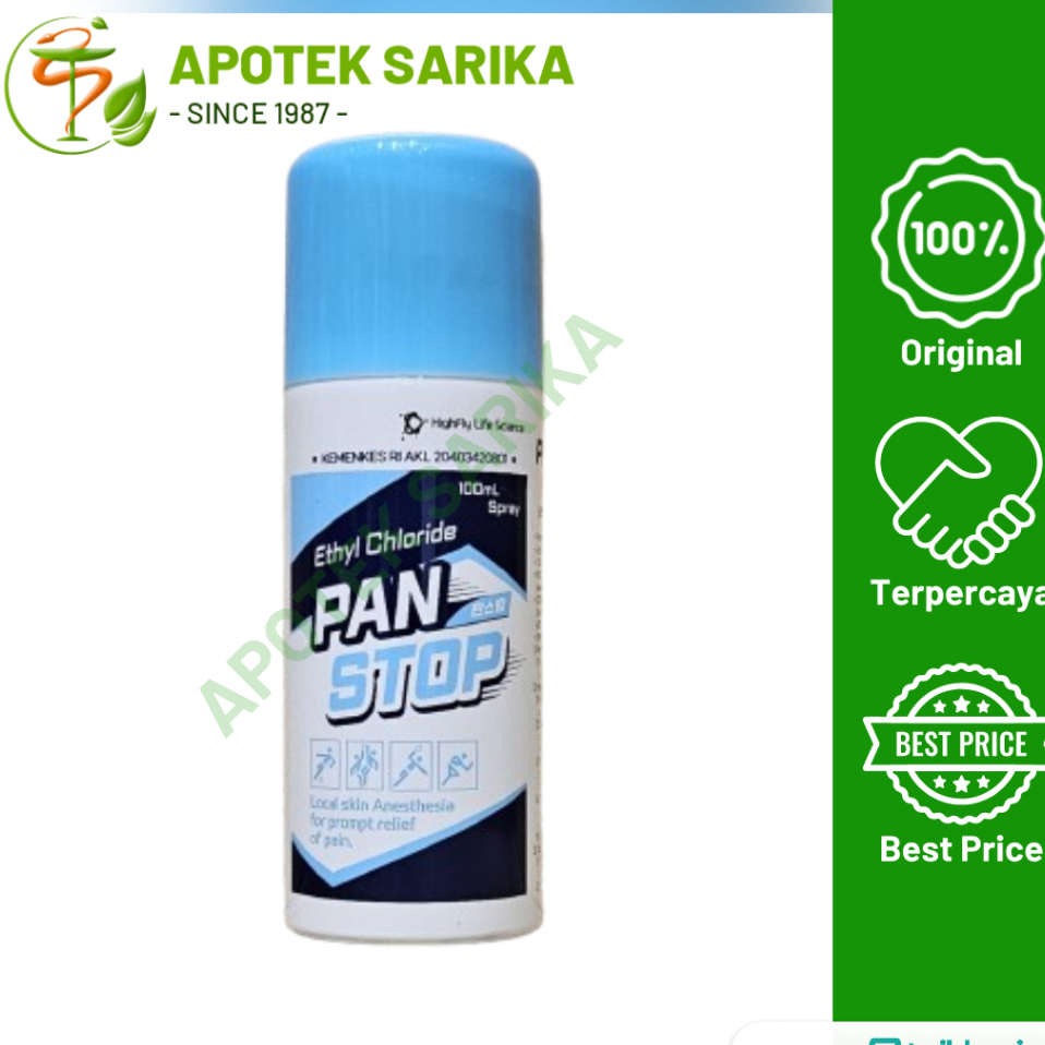 Pan Stop/ethyl chloride Spray 100ml-Dingin Pereda Nyeri Otot Kram/Cedera Olahraga