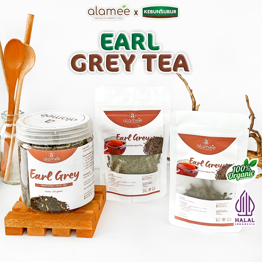 

ALAMEE Teh Bunga Earl Grey Black Tea Alami Organik Dried Leaf Premium kebunsubur