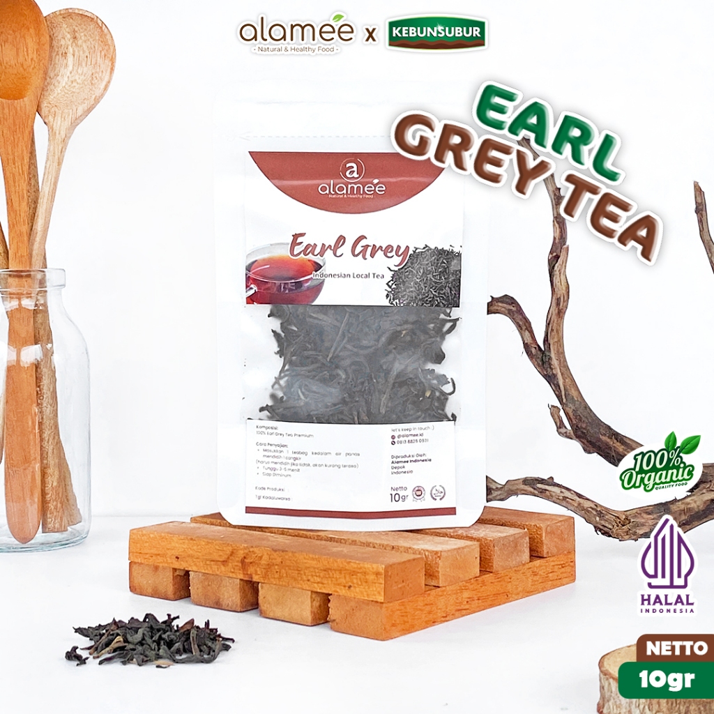 

ALAMEE Earl Grey Black Tea Teh Tradisional Alami Organik Dried Leaf Premium 10gr kebunsubur