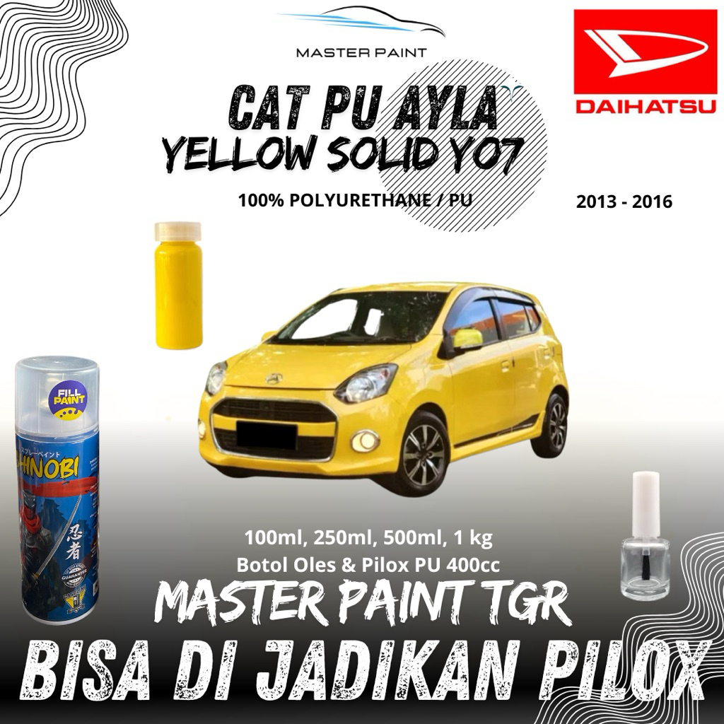 (BISA DIJADIKAN PILOX) Cat Mobil Daihatsu Ayla YELLOW SOLID Y07 | Cat Mobil Ayla Kuning solid origin