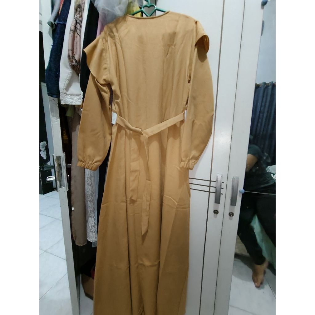 preloved gamis kuning mustard