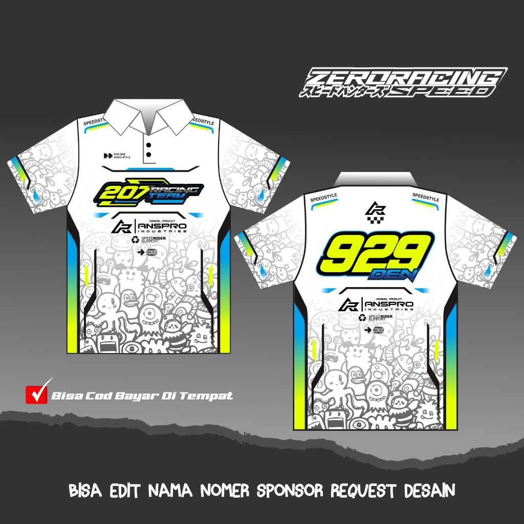 Jersey Custom Full Printing Jersey Balap Racing Free Custom Jersey Kerah Polo
