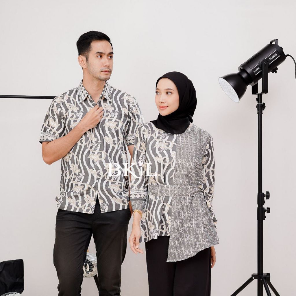 Baju Atasan Kerja Batik Pria Dan Wanita Modern Salur