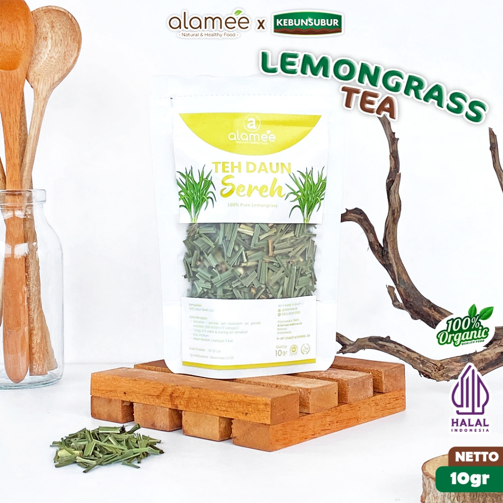 

ALAMEE Lemongrass Leaf Tea Teh Daun Sereh Organik Kering Dried 10gr Premium kebunsubur