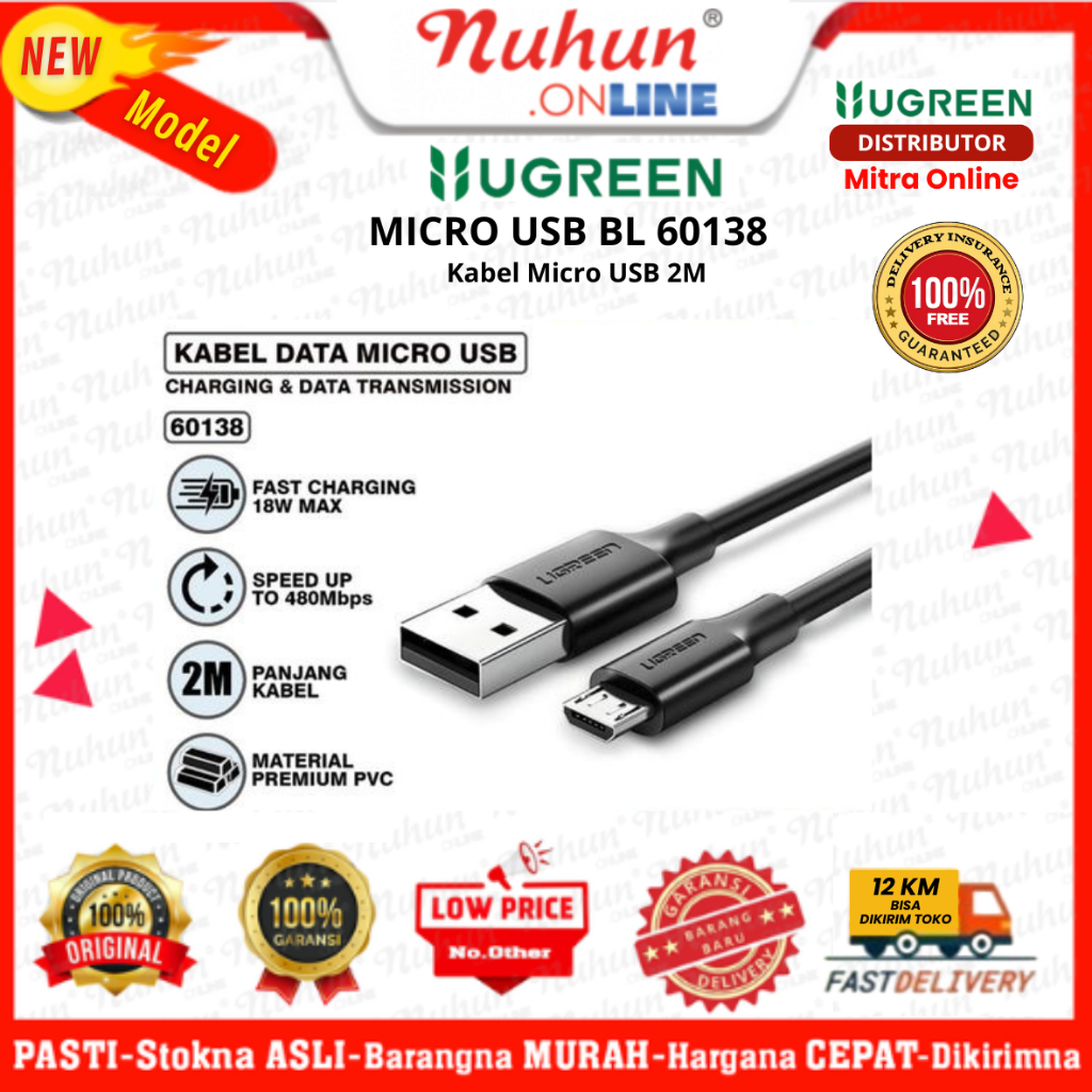 UGREEN Kabel Micro USB 2M  BL 60138