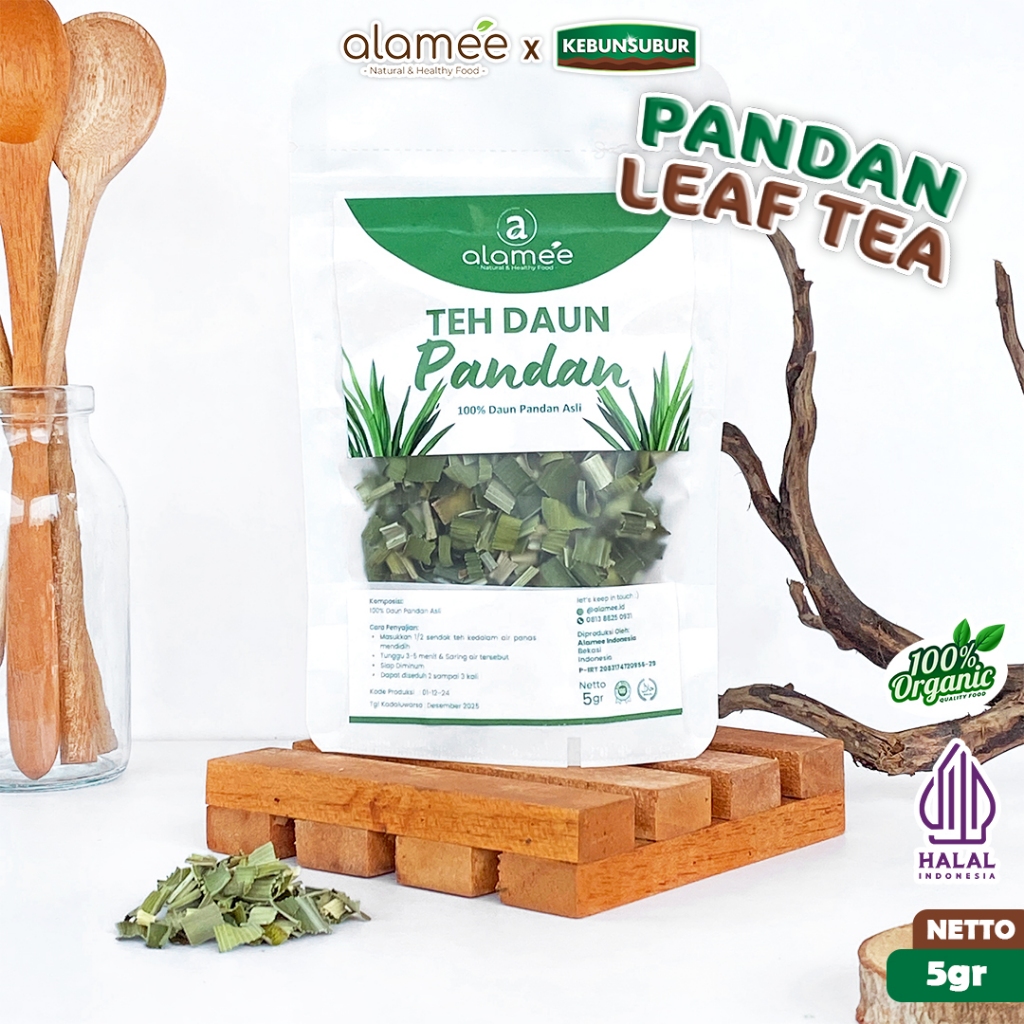 

ALAMEE Pandan Tea Teh Daun Kering Leaf Organik 5gr Premium kebunsubur