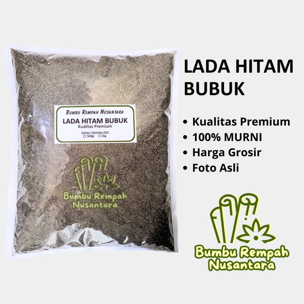 

Lada hitam bubuk 500g 1kg - Rempah Asli Murni | BUMBU REMPAH NUSANTARA | Bumbu Dapur Nusantara Grosir Murah
