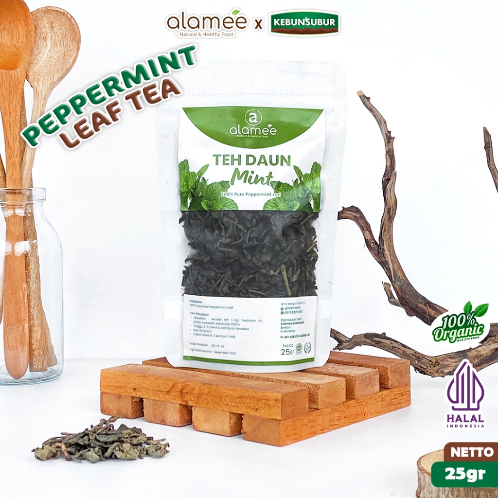 

ALAMEE Teh Peppermint Pepper Mint Tea Daun Organik Kering Dried 25gr Premium kebunsubur